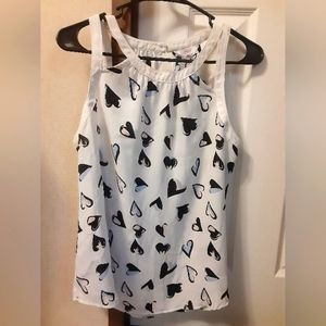 Candie's Women's Formal Blouse White with Hearts L